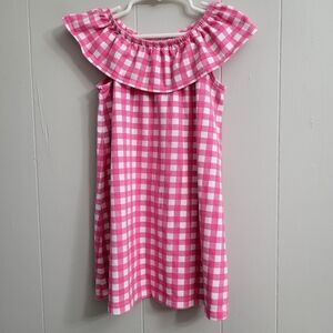 Pink And White Sleeveless Gingham Dress, Size 4T